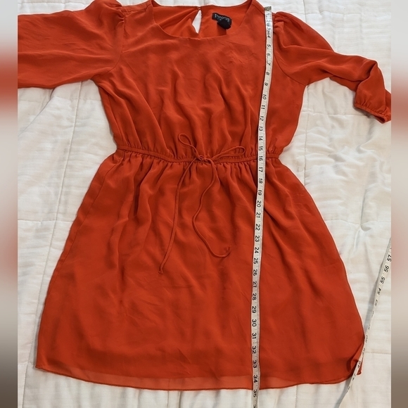 ENFOCUS Studio pretty orange dress with an elastic waist and sheer sleeves sz 12 - Picture 11 of 11